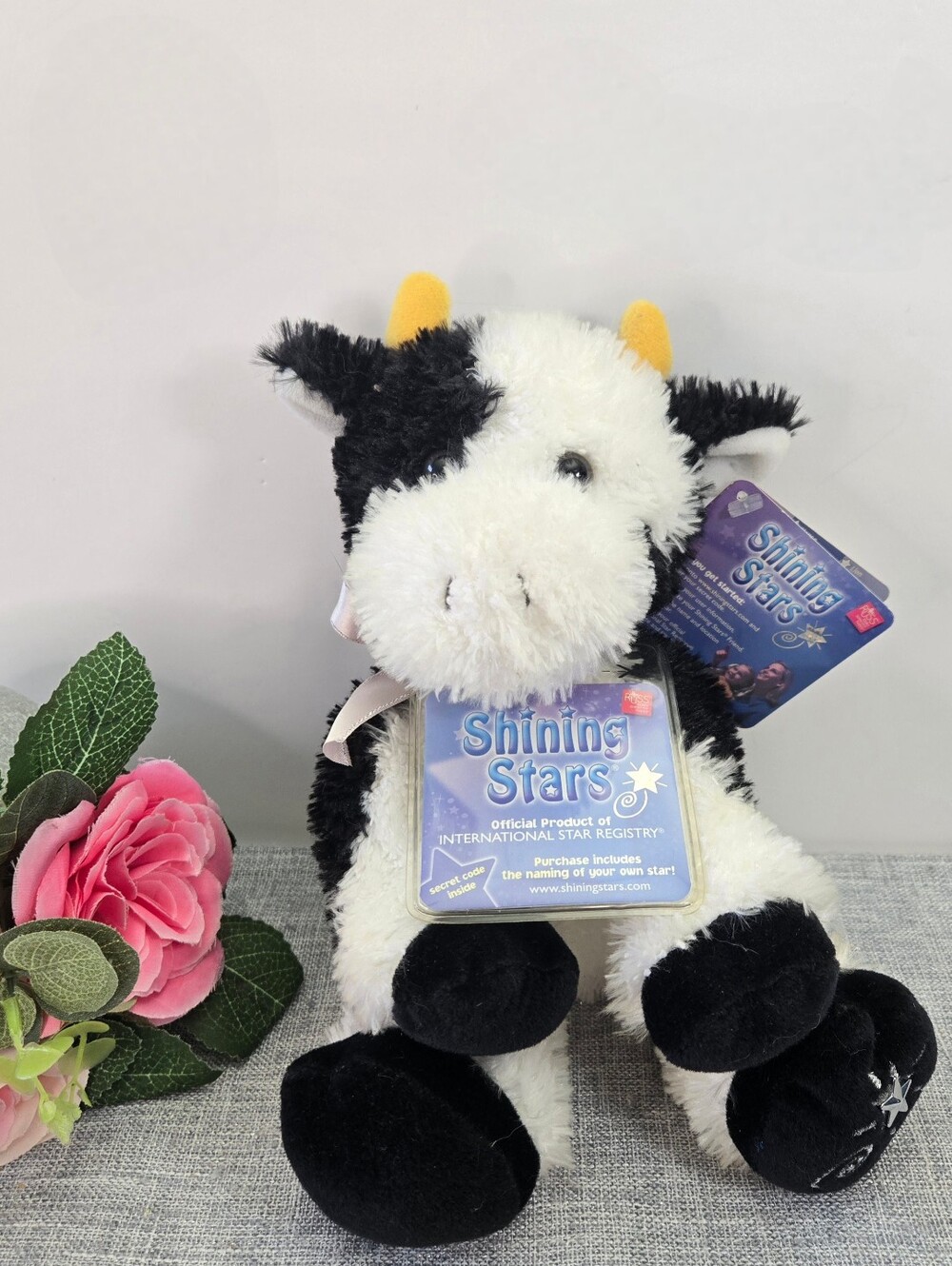 Russ Berrie Shining Stars Cow Soft Toy Cuddly Plush‎ Farm Animal Plushie Small